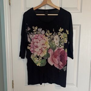 Desigual bejeweled floral print top
